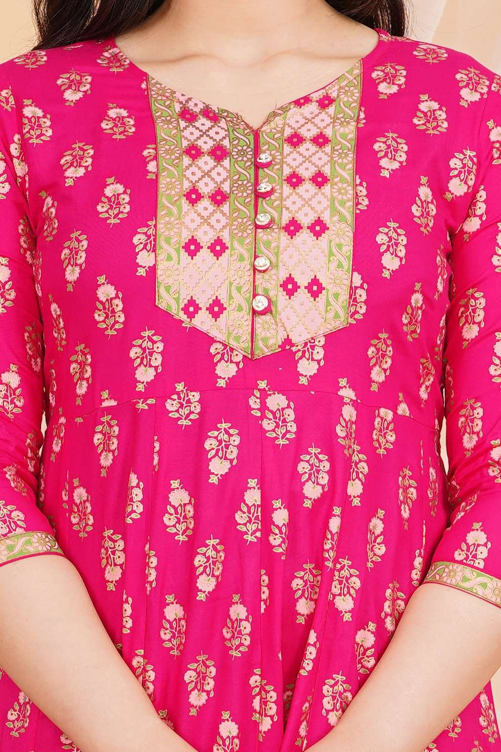 Women's Rayon Printed Anarkali Short Kurti Gown - Image 5